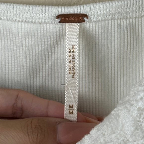 Free People Have My Heart Cropped White Top‎ Size Medium Women - Picture 9 of 14